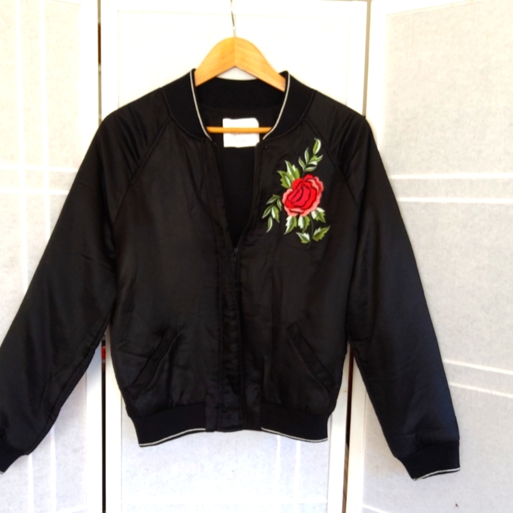 Velvet by Graham and Spencer satin bomber jacket